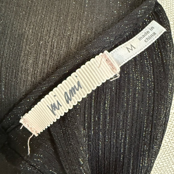 Mi Ami Sheer Metalic & Black Mini Dress, Size Medium - Picture 13 of 15